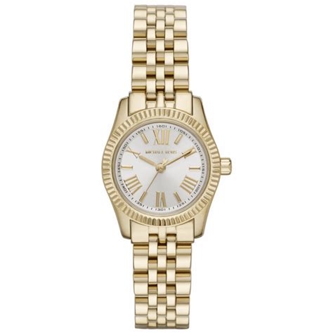 michael kors lexington black and gold petite ladies watch|michael kors pave watch.